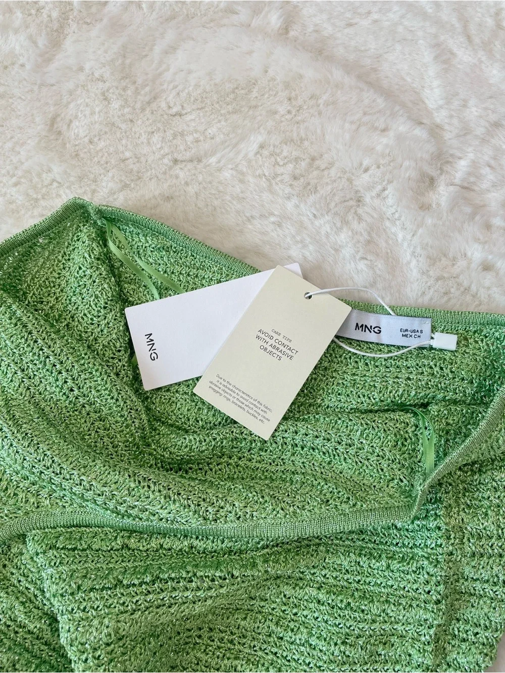 Mango Light Green Crochet Halter Tank - Picture 6 of 7